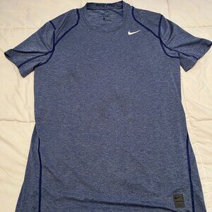 Nike Mens Pro Dry Fit T Shirt Heathered Blue Size Large Athletic Training